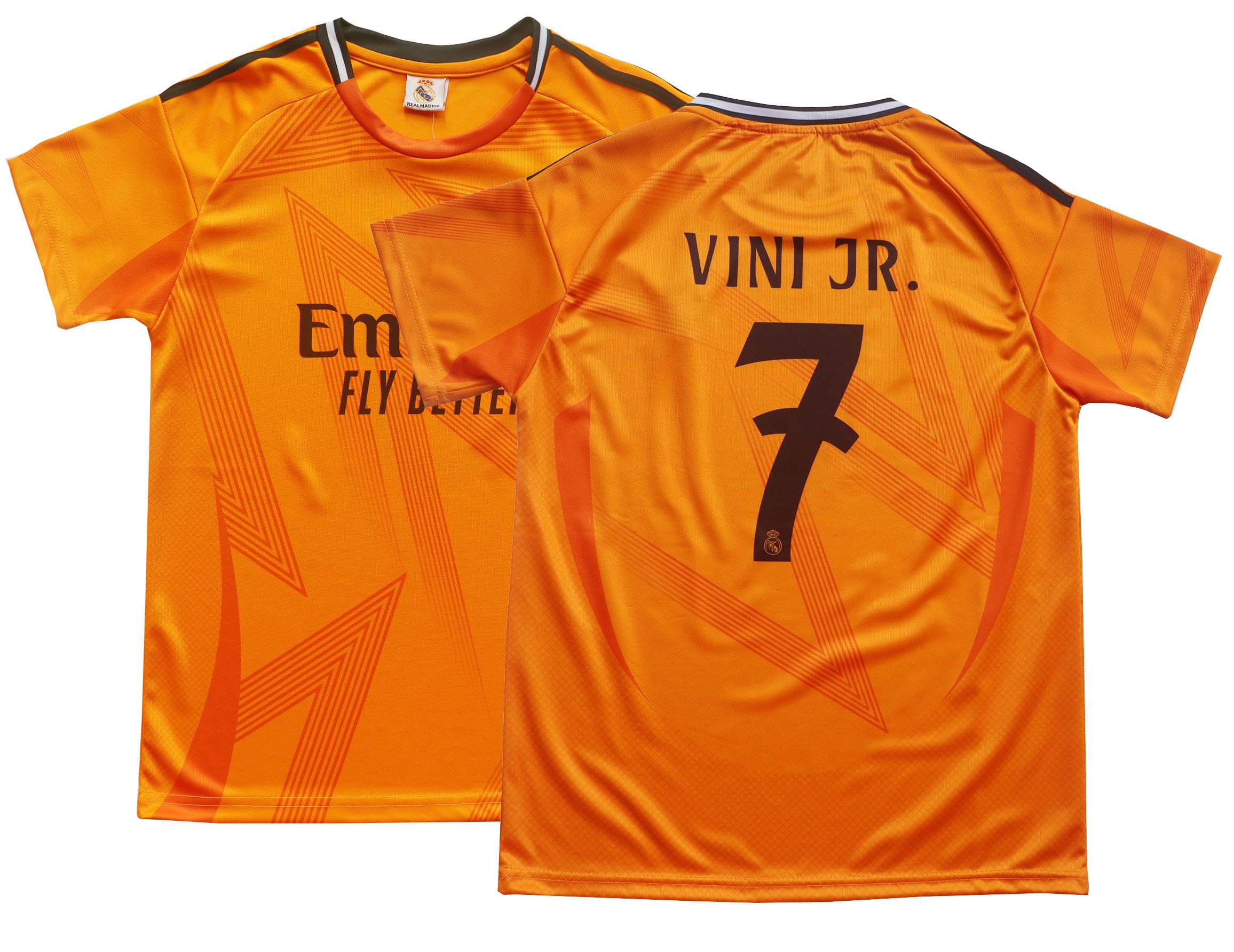 LeenBD Camisa e Meias de Futebol Vini Jr. #7 Madrid Away Kids 2024